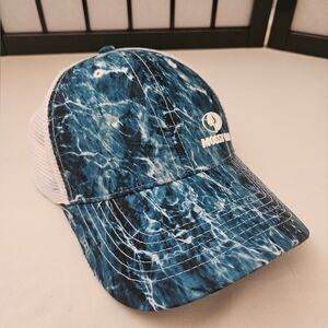 Mossy Oak Hat Raised Logo Adjustable Snapback Mesh Back Cap Fishing Blue Water